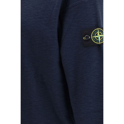 Stone Island Blue Cotton Sweatshirt