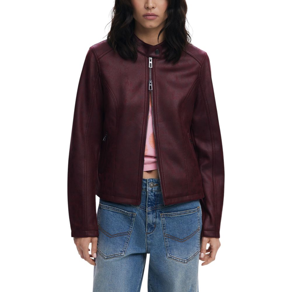 Desigual Bordeaux Leather Jacket
