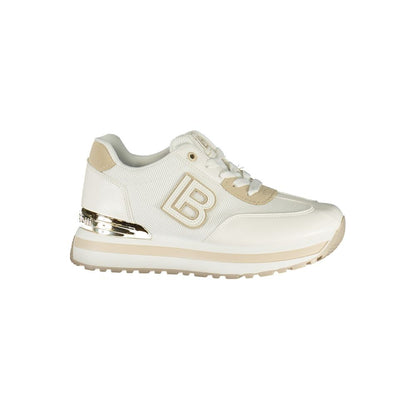 Laura Biagiotti hvide sneakers i polyester og polyurethan