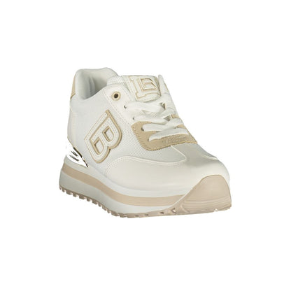 Laura Biagiotti hvide sneakers i polyester og polyurethan