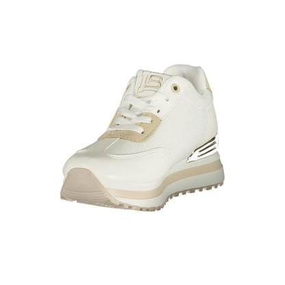 Laura Biagiotti hvide sneakers i polyester og polyurethan