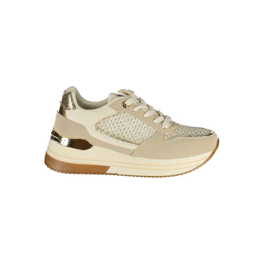 Laura Biagiotti Beige Polyurethane Women Sneaker