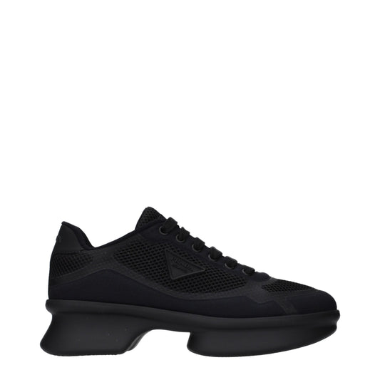 Prada Black Fabric Low Top Sneakers