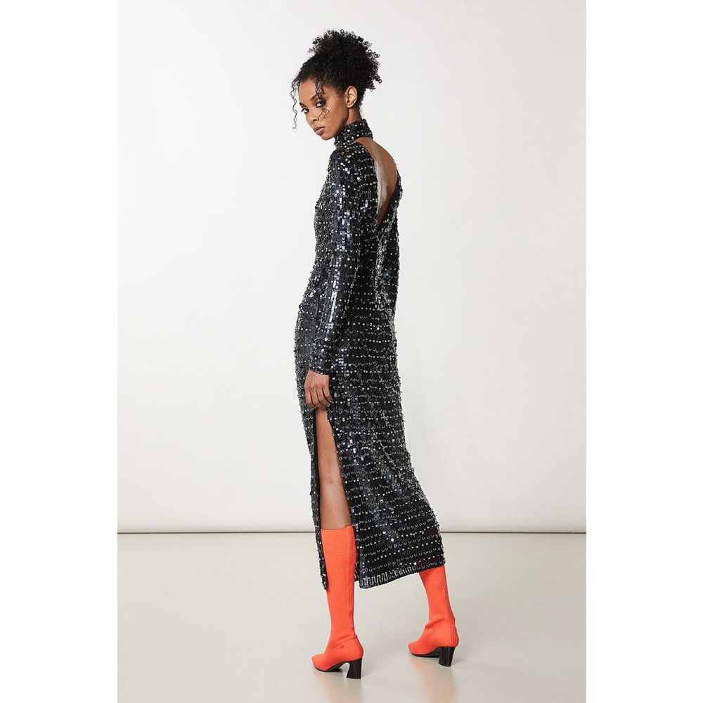 Patrizia Pepe Gold Polyamide Cocktail Dress