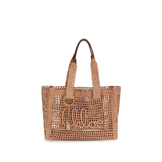 Chloé Beige Raffia Shoulder Bag