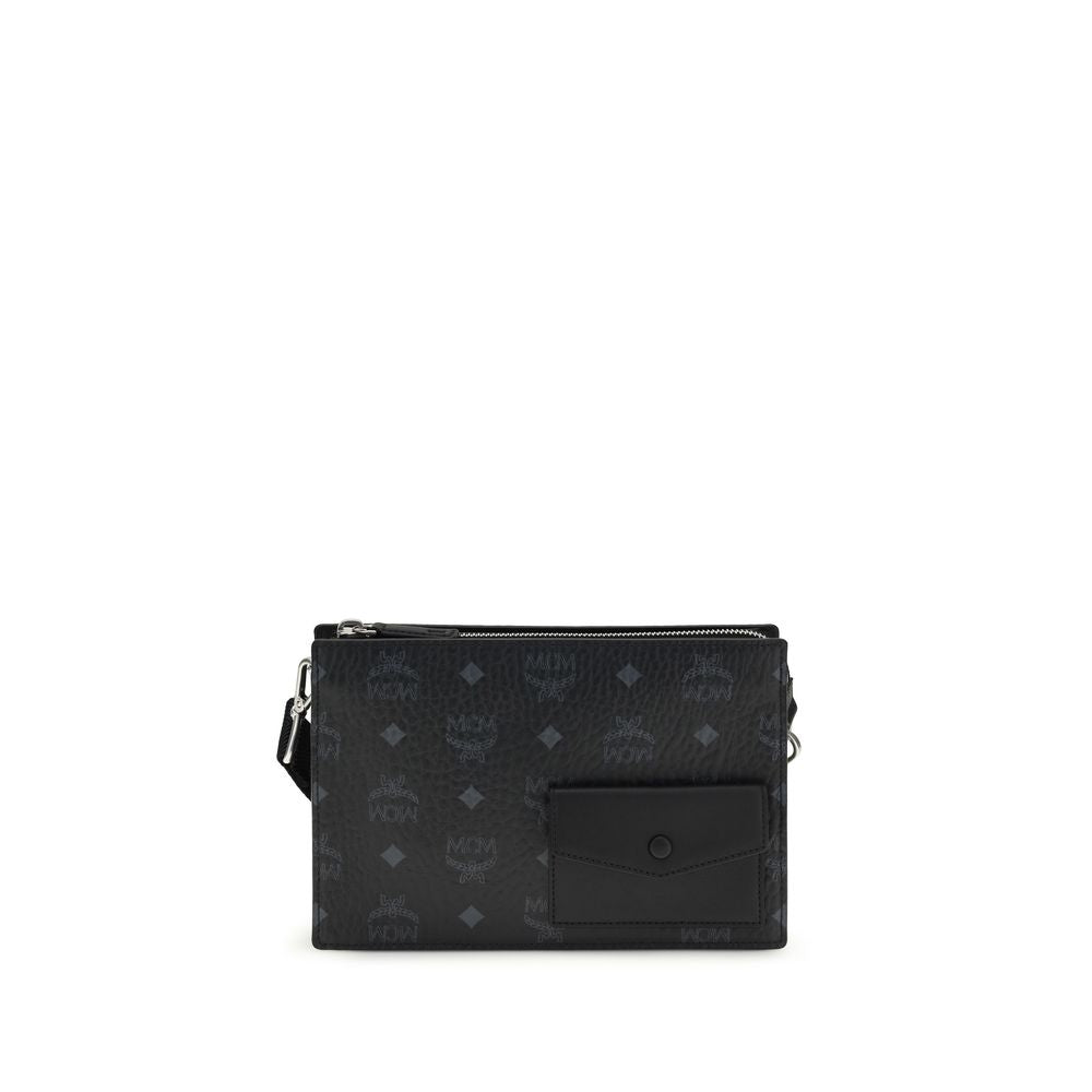 MCM Black Calf Leather Bos Taurus Shoulder Bag