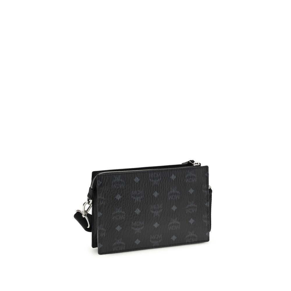 MCM Black Calf Leather Bos Taurus Shoulder Bag