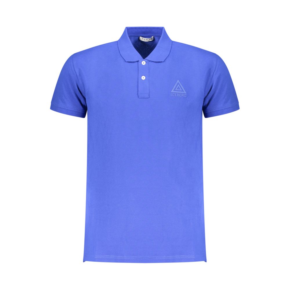 Iceberg Blue Cotton Mens Polo Shirt