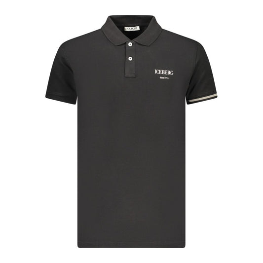 Iceberg Black Cotton Men Polo Shirt