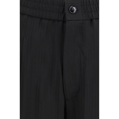 Giorgio Armani Black Viscose Casual Pants