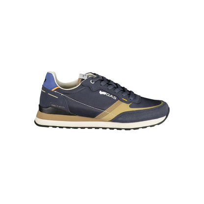 Gas Blue Polyurethane Men Sneaker