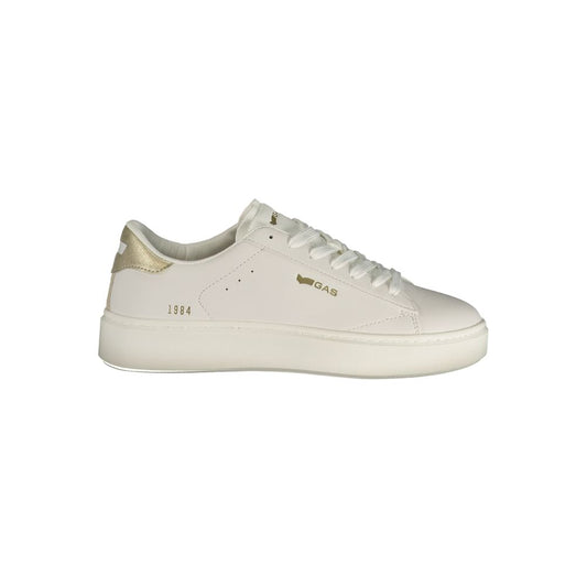 Gas White Polyester Athletic Sneakers