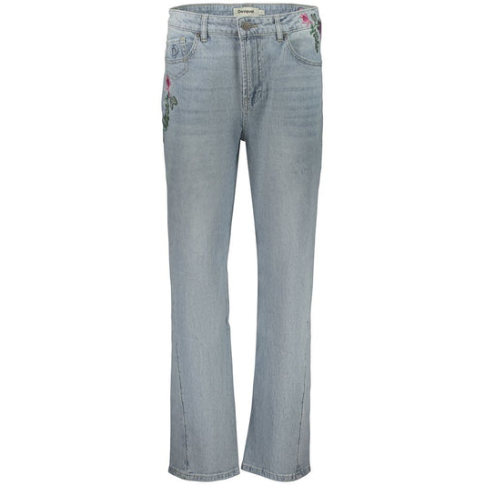 Desigual Blue Cotton Straight-Leg Jeans