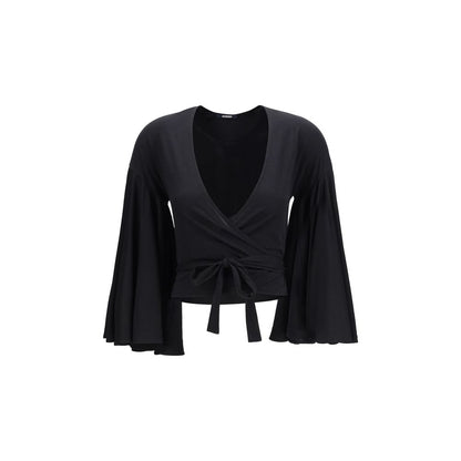 Jacquemus Paysan Wrap Top i sort bomuld
