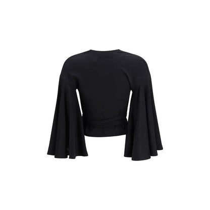Jacquemus Paysan Wrap Top i sort bomuld