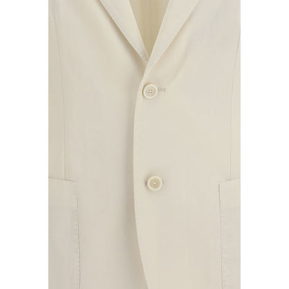 Lardini White Cotton Blazer