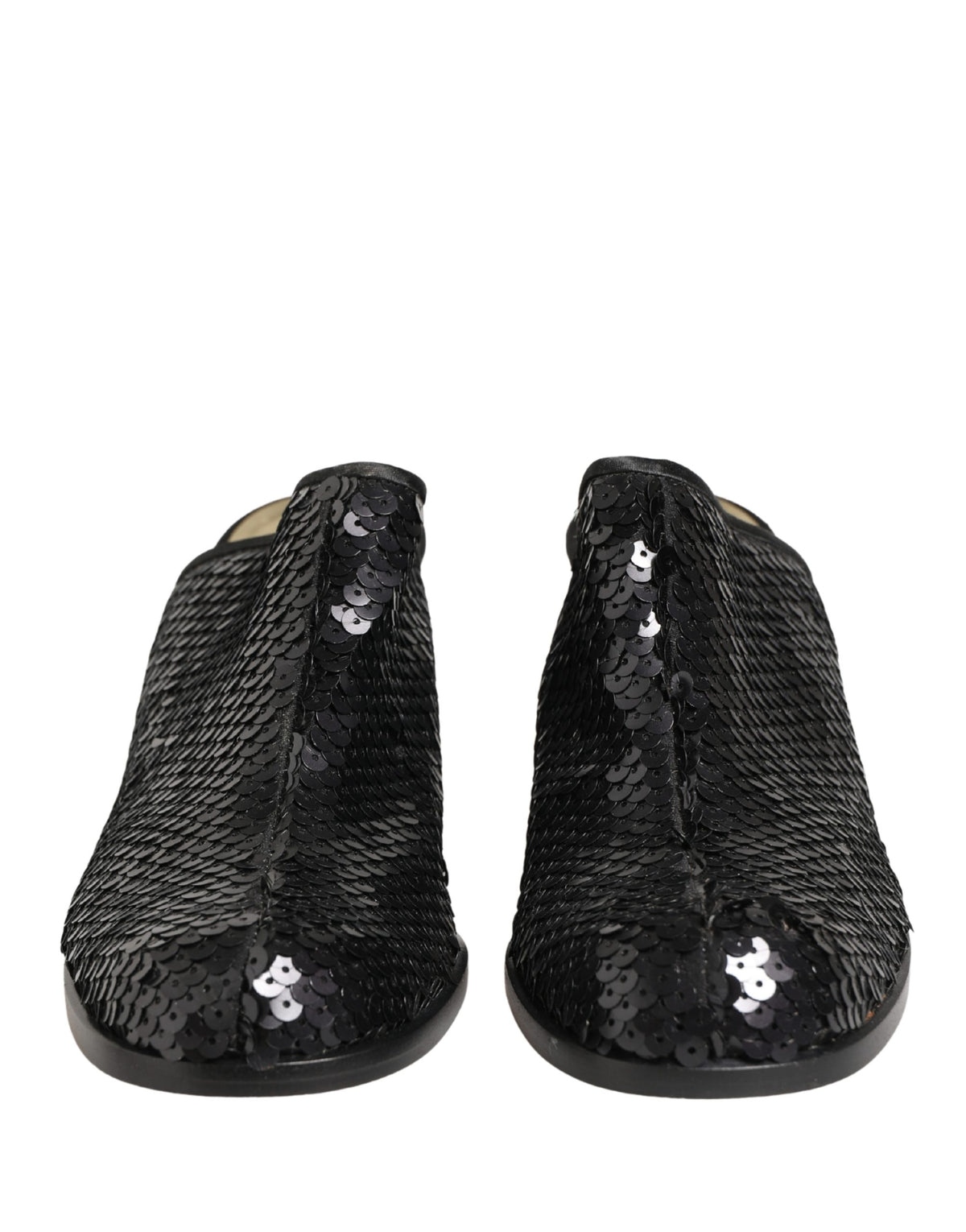 Dolce & Gabbana Black Sequined Mules Shoes
