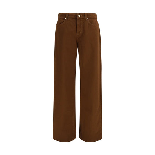 Max Mara Brown Cotton Casual Pants