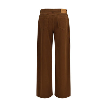 Max Mara Brown Cotton Casual Pants