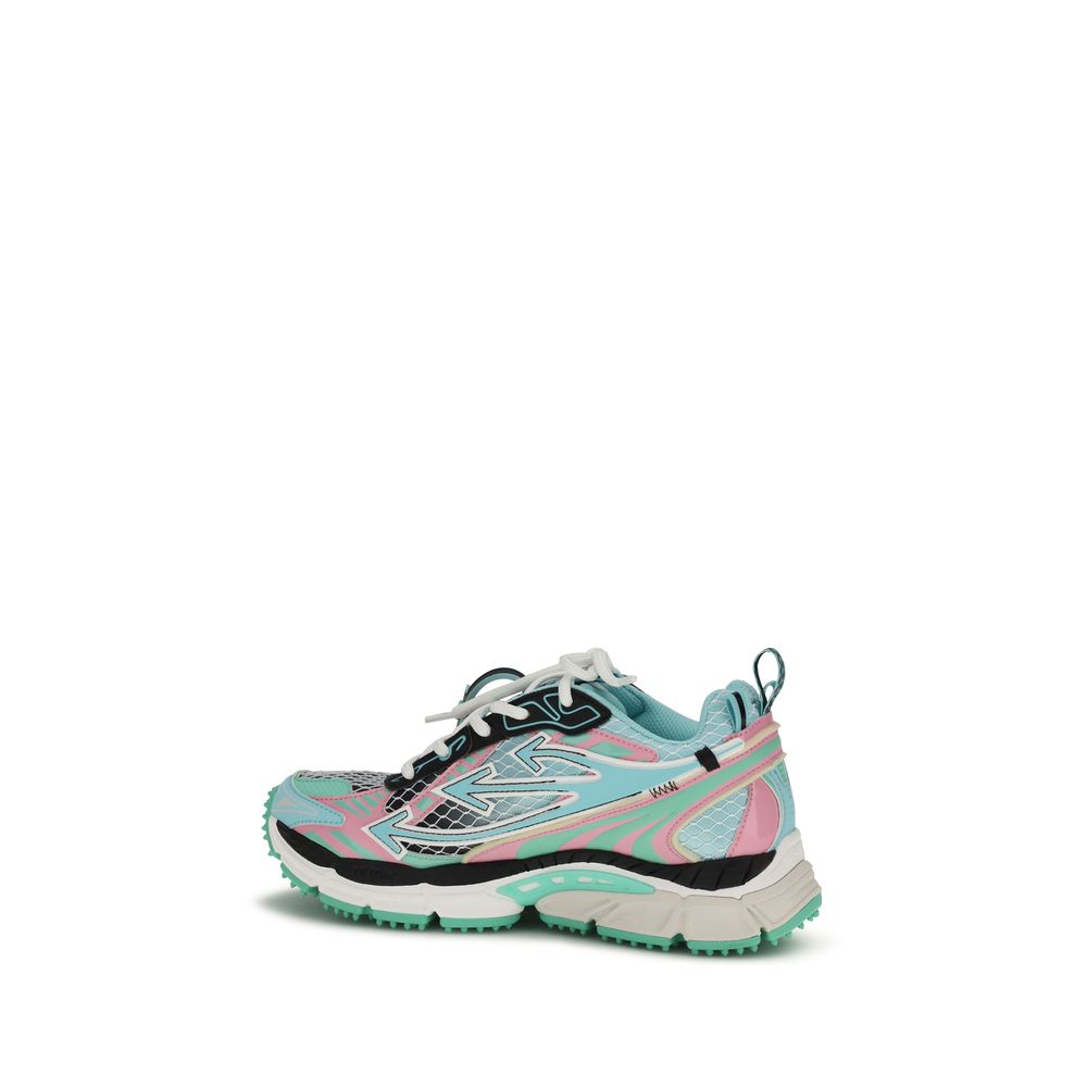 Off-White Multicolor Polyester Athletic Sneakers