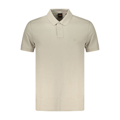 Hugo Boss Beige Cotton Mens Polo Shirt