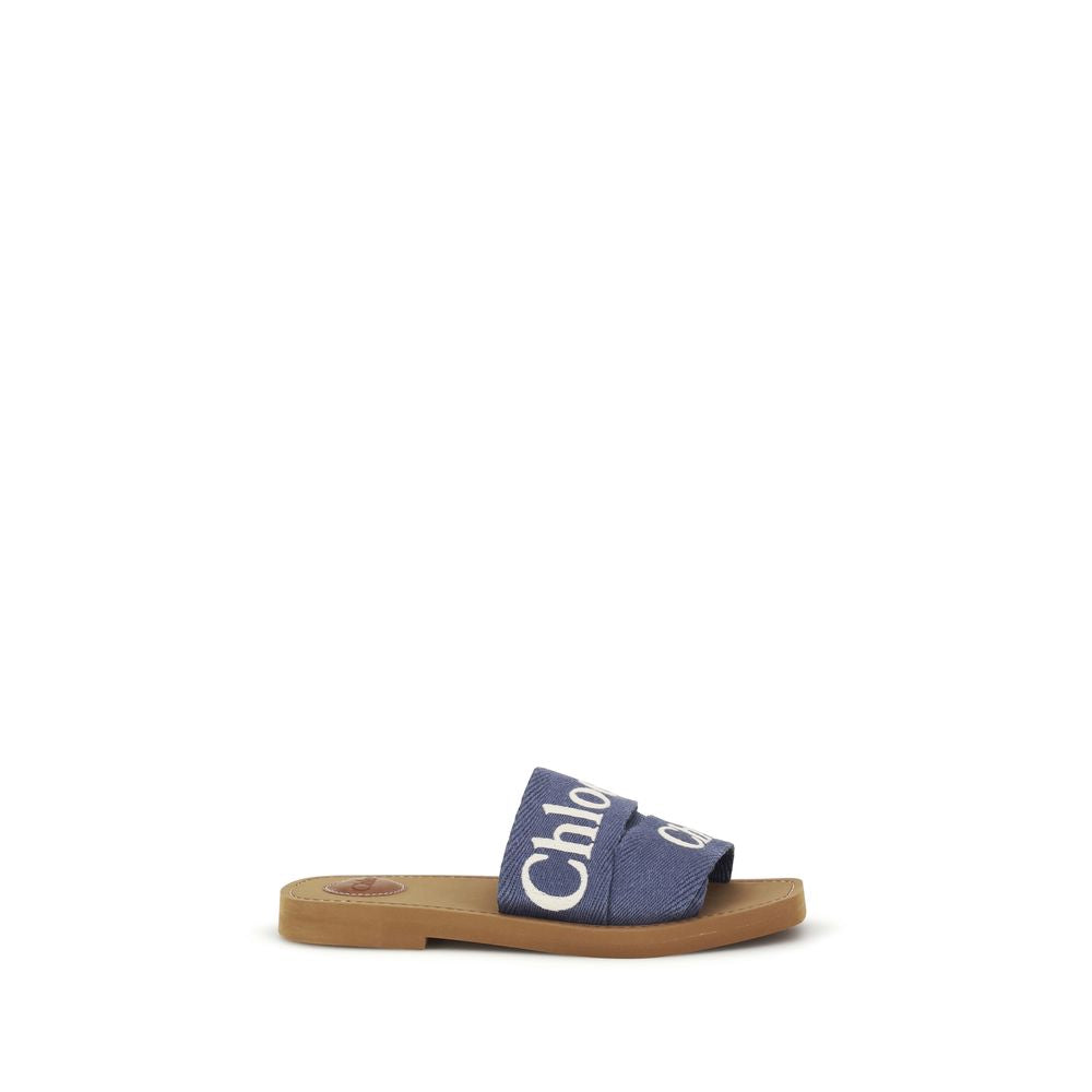 Chloé Blue Cotton Sandals