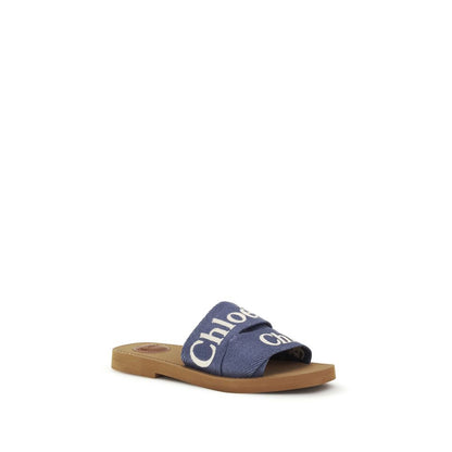 Chloé Blue Cotton Sandals