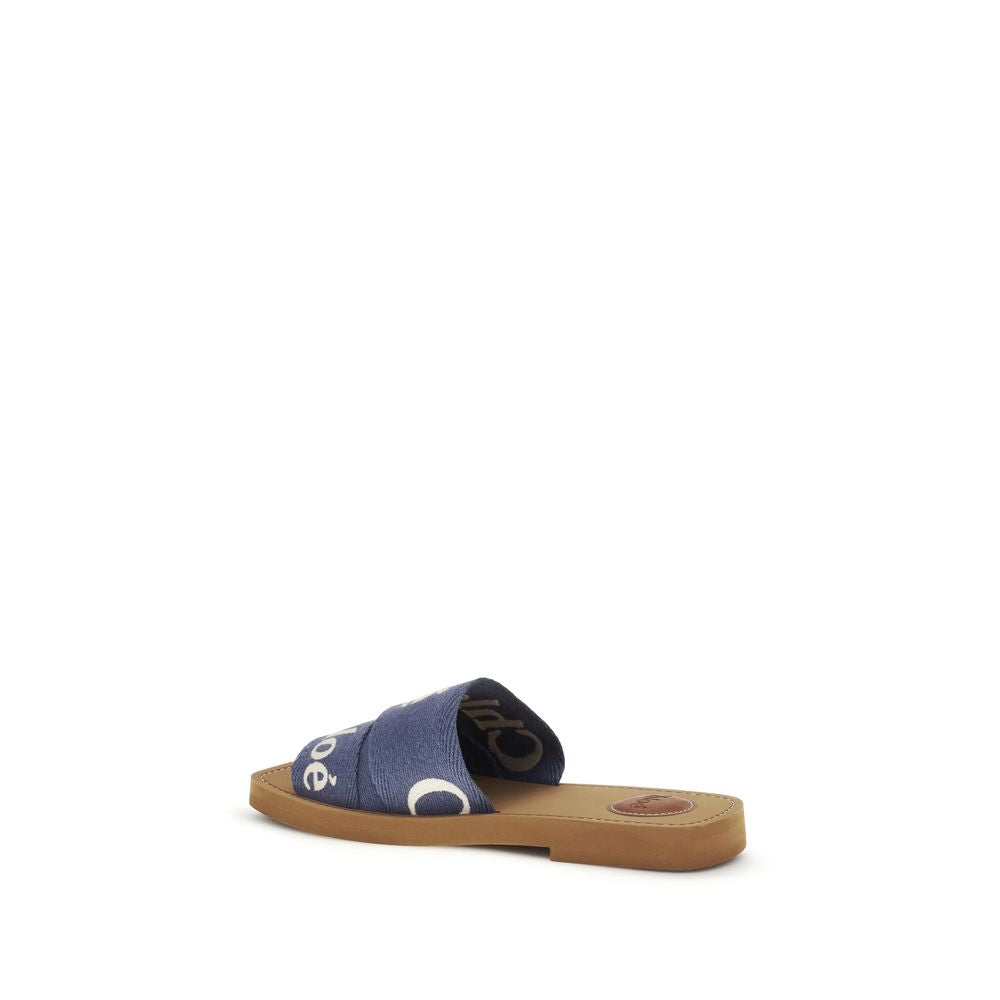 Chloé Blue Cotton Sandals