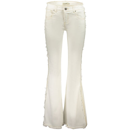 Desigual White Cotton Flared Jeans