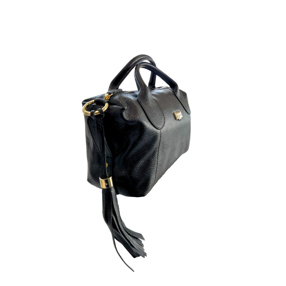 Baldinini Trend Black Cowhide Shoulder Bag