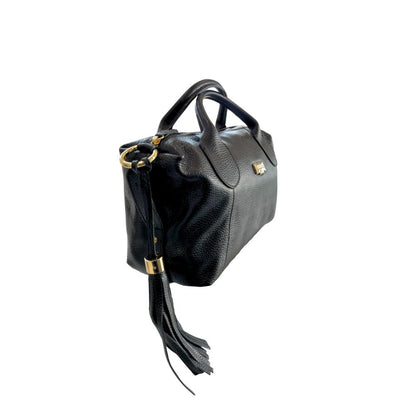 Baldinini Trend Black Cowhide Shoulder Bag