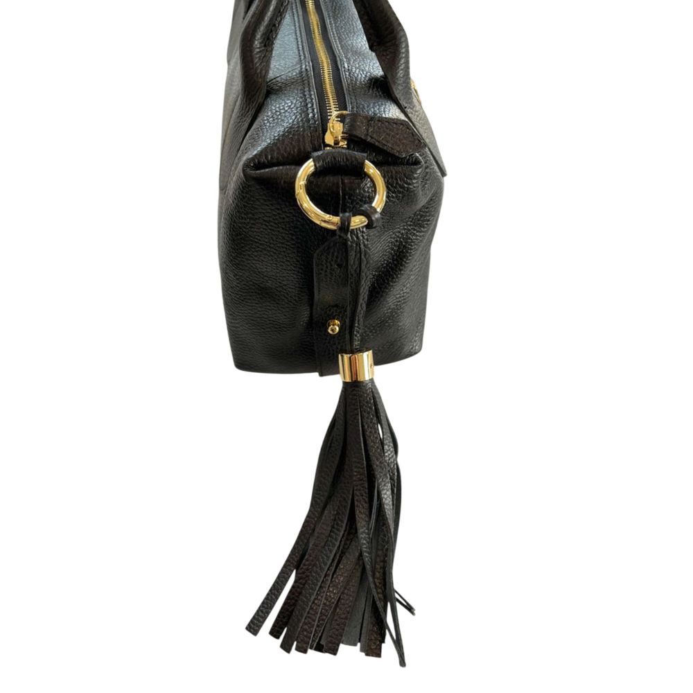 Baldinini Trend Black Cowhide Shoulder Bag