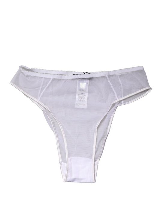 Dolce & Gabbana hvid transparente high brief-trusser i silke