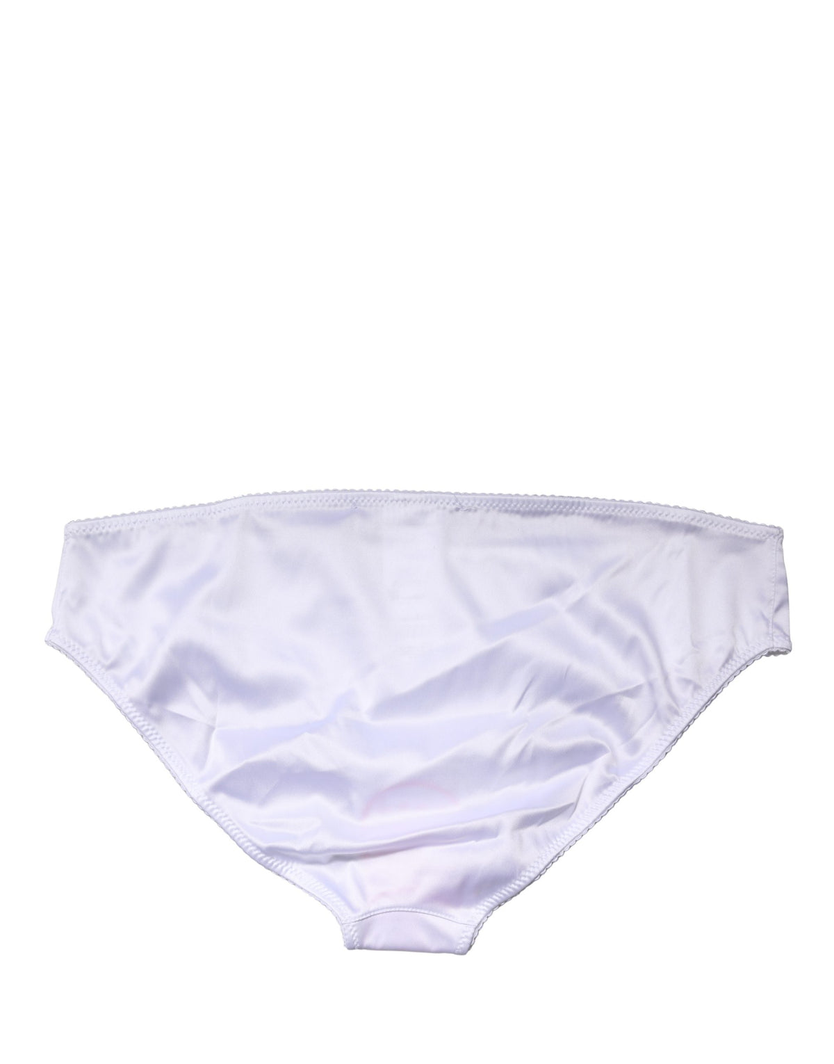 Dolce & Gabbana White Silk Stretch Mid Waist Brief Panty Underwear