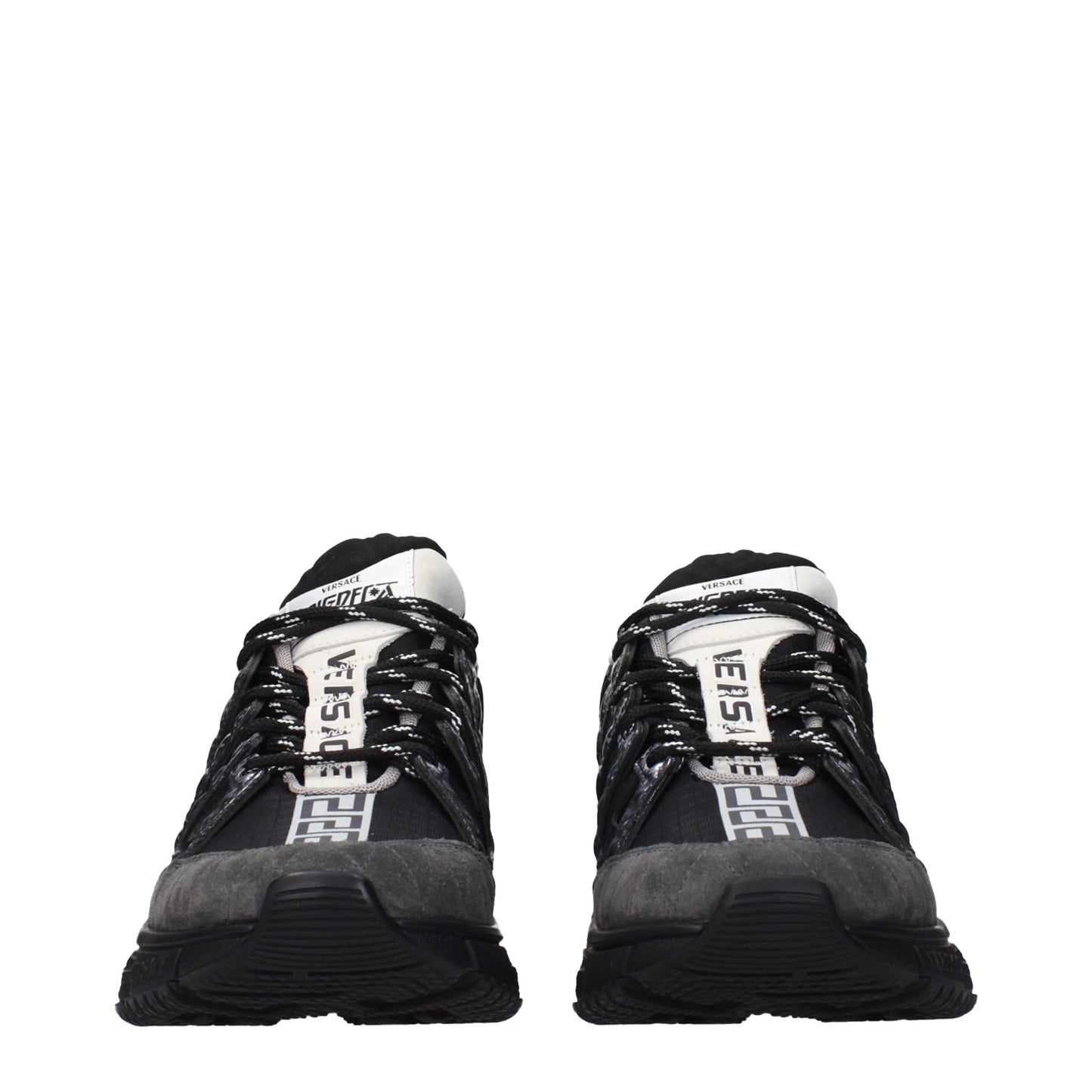 Versace Black Fabric Athletic Sneakers