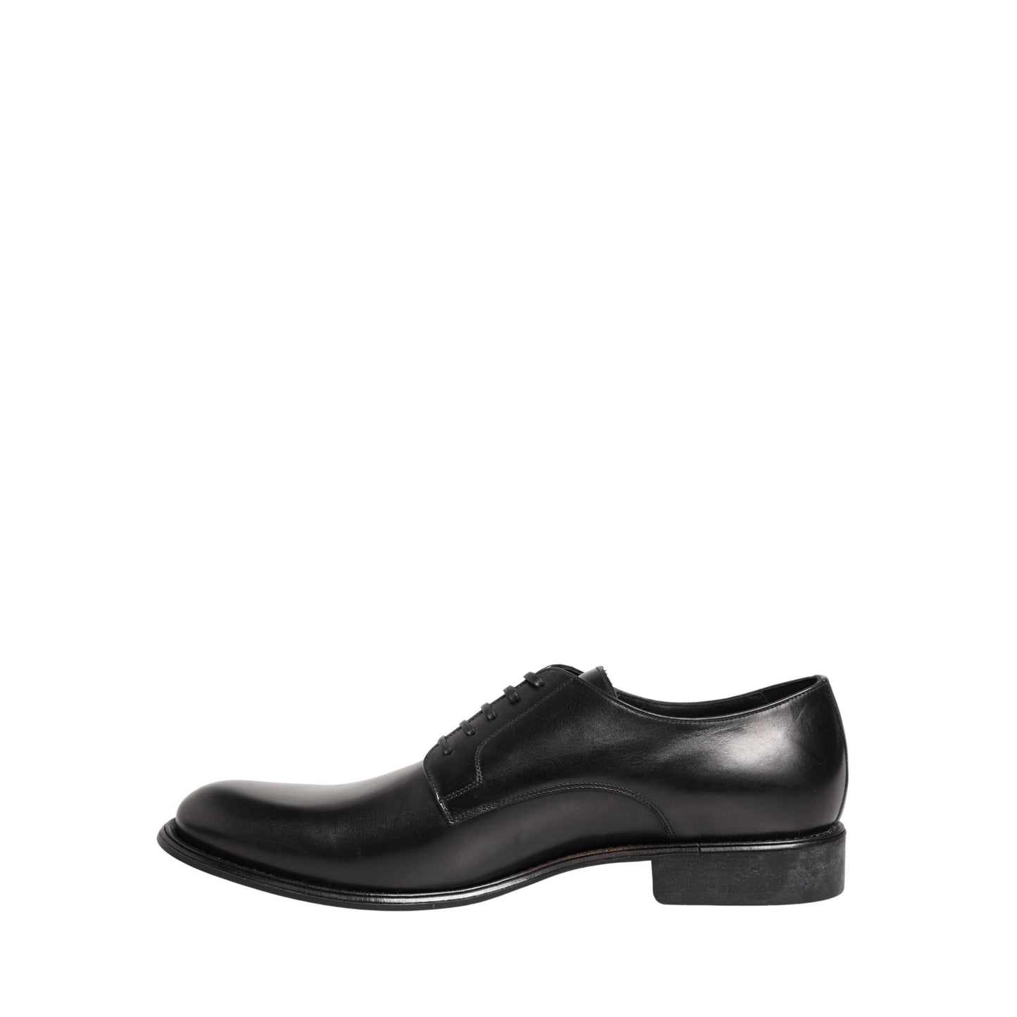 Dolce & Gabbana Black Calfskin Leather Derby Men Dress Shoes