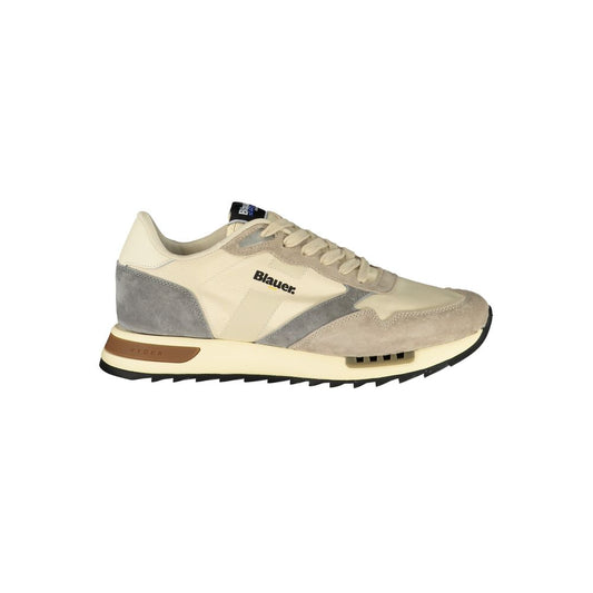 Blauer Beige Polyester Mens Sneaker