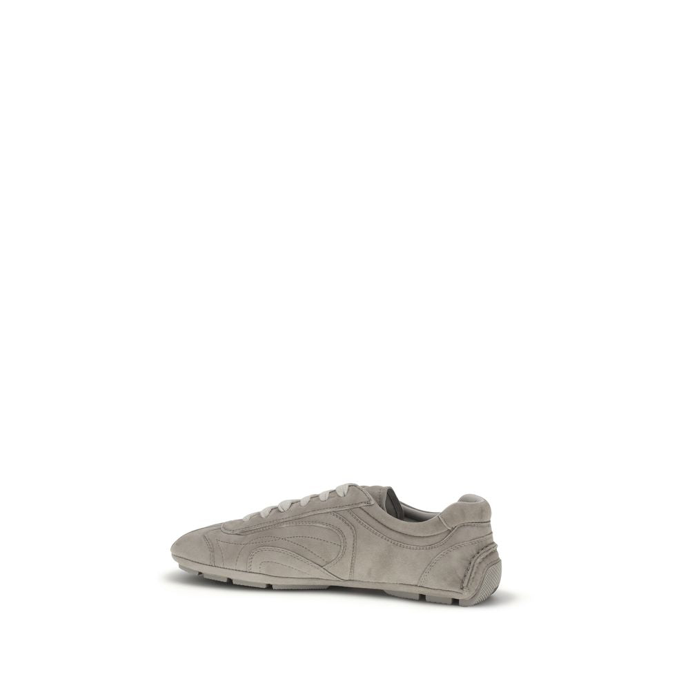 Prada Beige Calf Leather Bos Taurus Athletic Sneakers