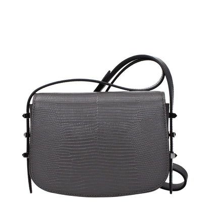 Jimmy Choo Gray Leather Shoulder Bag