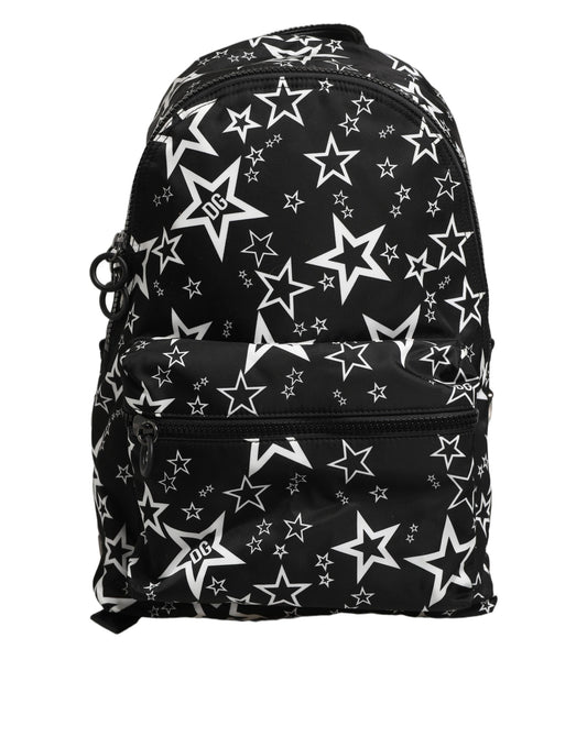 Dolce & Gabbana Black Millenial Stars Nylon Travel Backpack Borse Bag