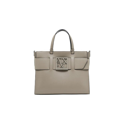 Armani Exchange Beige Artificial Leather Handbag