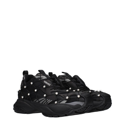 Versace Black Fabric Sneakers