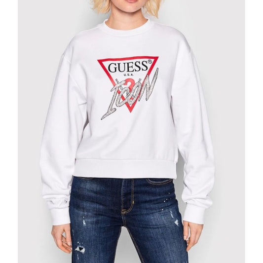 Guess Jeans White Cotton Sweatshirt