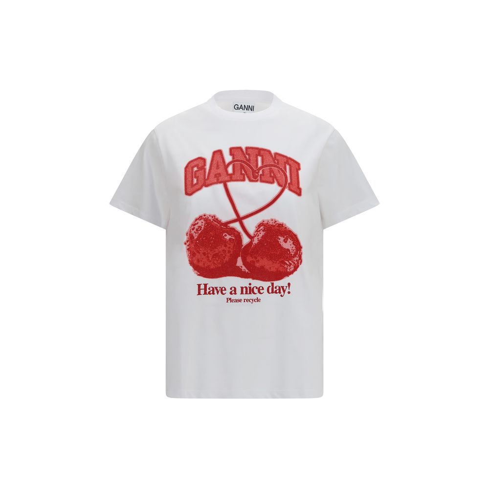 Ganni White Cotton Sweatshirt