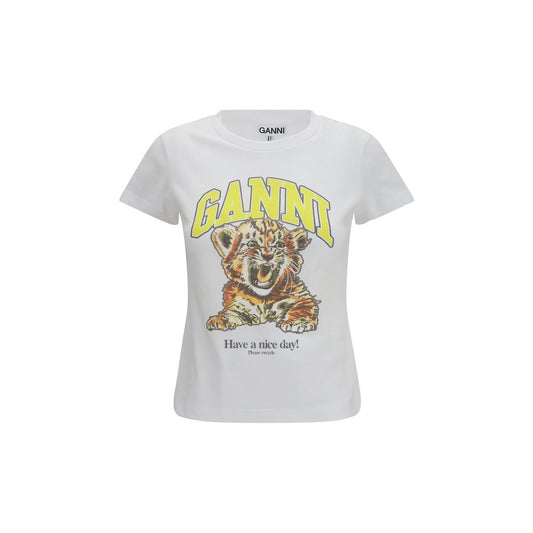 Ganni White Cotton Sweatshirt