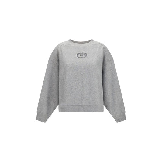 Ganni sweatshirt i økologisk bomuld – grå
