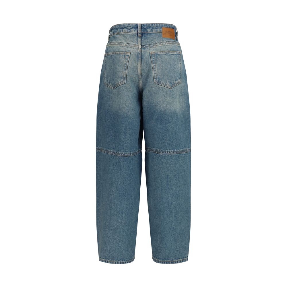 Ganni Stary barrel jeans i bomuld – blå