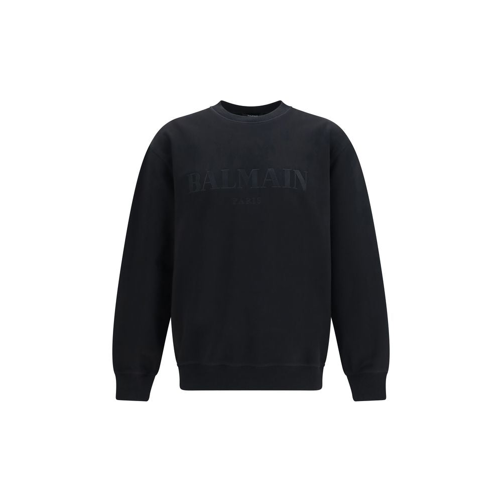 Balmain Black Cotton Sweatshirt