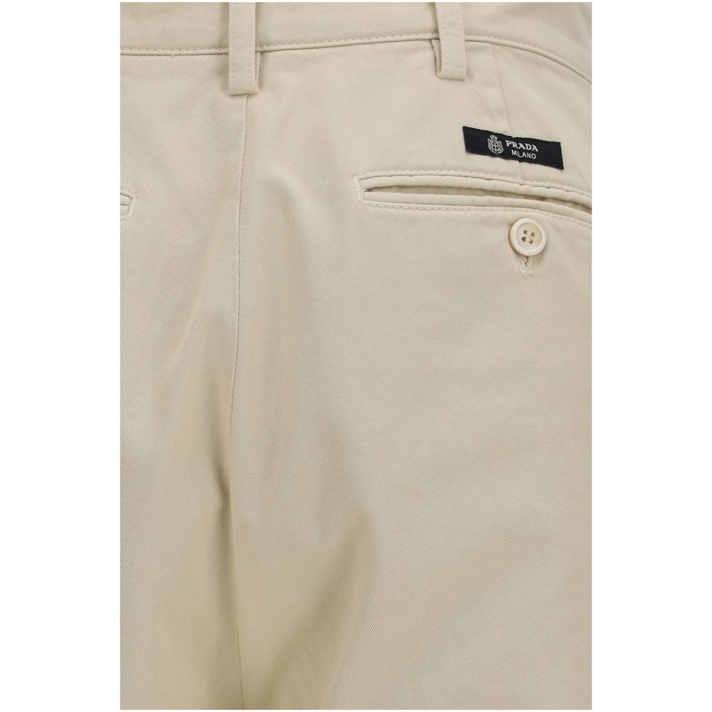 Prada straight-leg-bukser i bomuld – beige