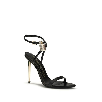 Tom Ford Padlock Pointy Naked sandaler i gedeskind – sort